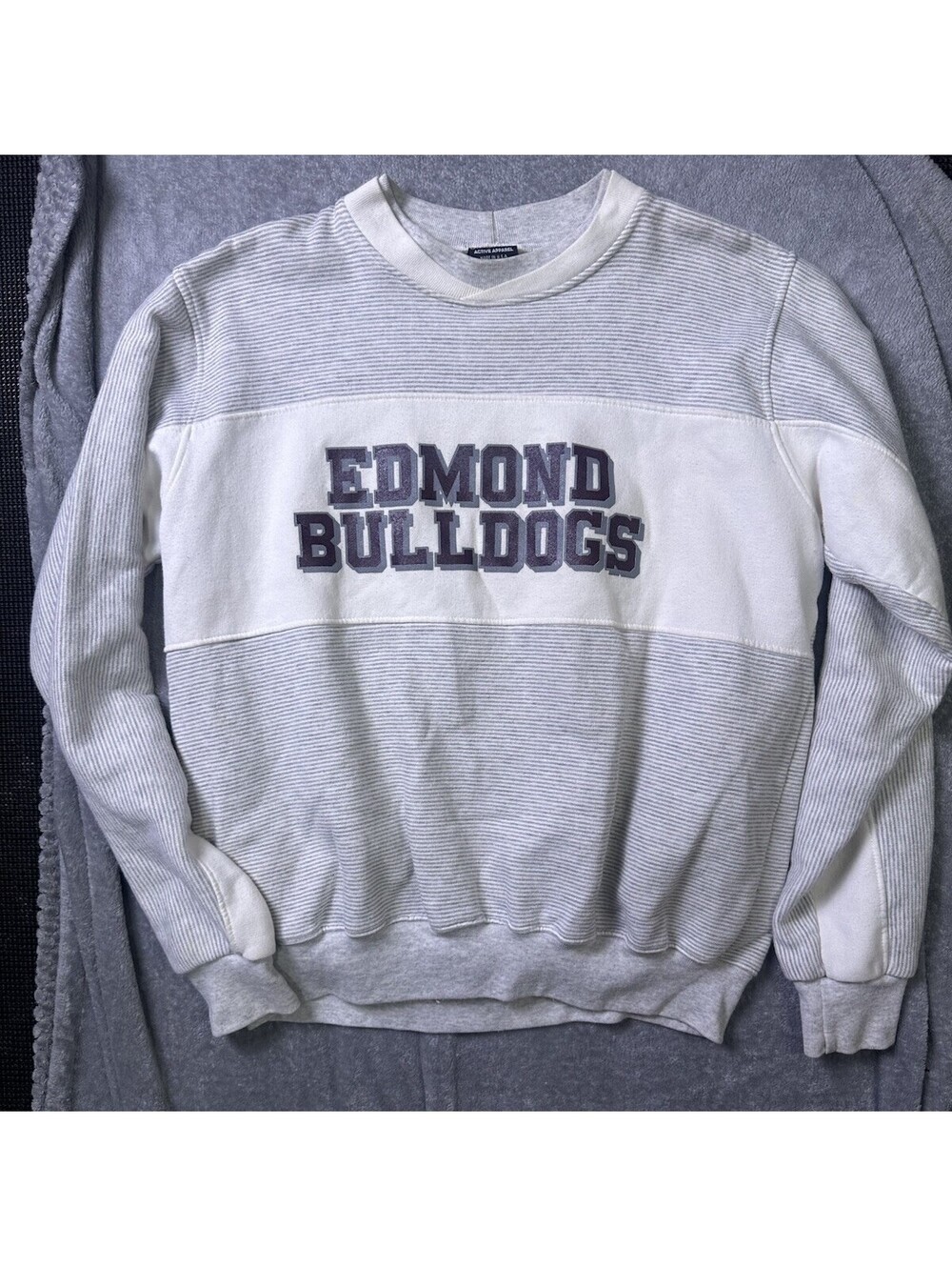 Vintage 90s Sports Sweatshirt XL Hilton USA Made Striped College Crewneck